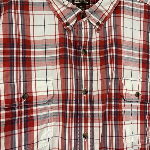 C.E. Schmidt, Plaid Button Down Short Sleeve Shirt Size 4XL. Excellent condition - Picture 2 of 5